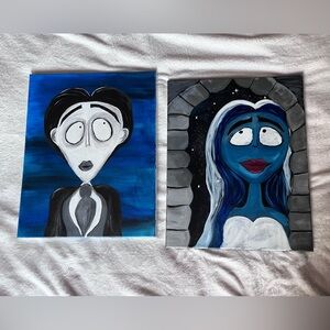 Handmade Corpse Bride Emily & Victor Paintings 16x20
